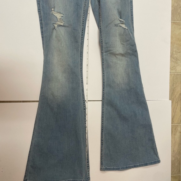 Hollister High-rise Flare Light Blue Jeans Size 0R w25R. Teens - Picture 5 of 8